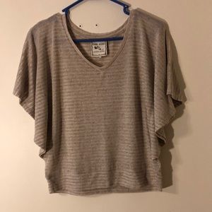 Cream Pink Rose shirt sleeve top